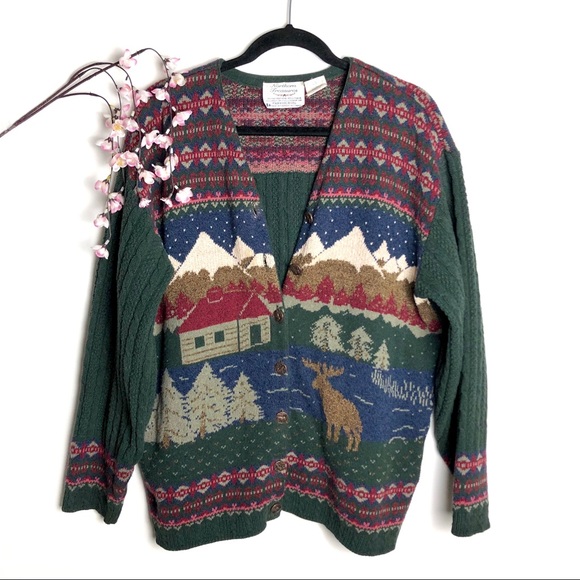 ❗️SOLD❗️Vintage Green Button Up Cardigan - Picture 2 of 8